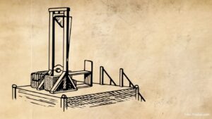 Zeichnung einer Guillotine